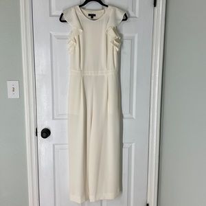 J Crew Sleeveless Ruffle Jumpsuit in 365 crepe